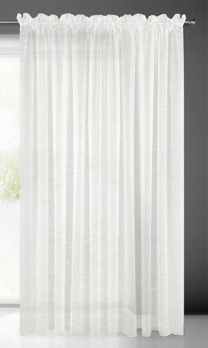 Hotová záclona s riasiacou páskou - Lucy biela hladká 1,4 x 2,7 m